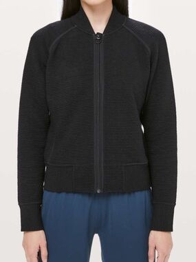 Lululemon On Repeat Black Bomber Jacket